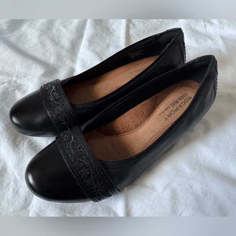 Women’s Black Rockport Cobb Hill Jennifer Wedge Shoes. Size 6 Wide